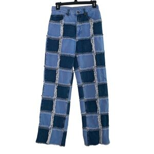 Ragged Colorblock Tile Jeans Size 26